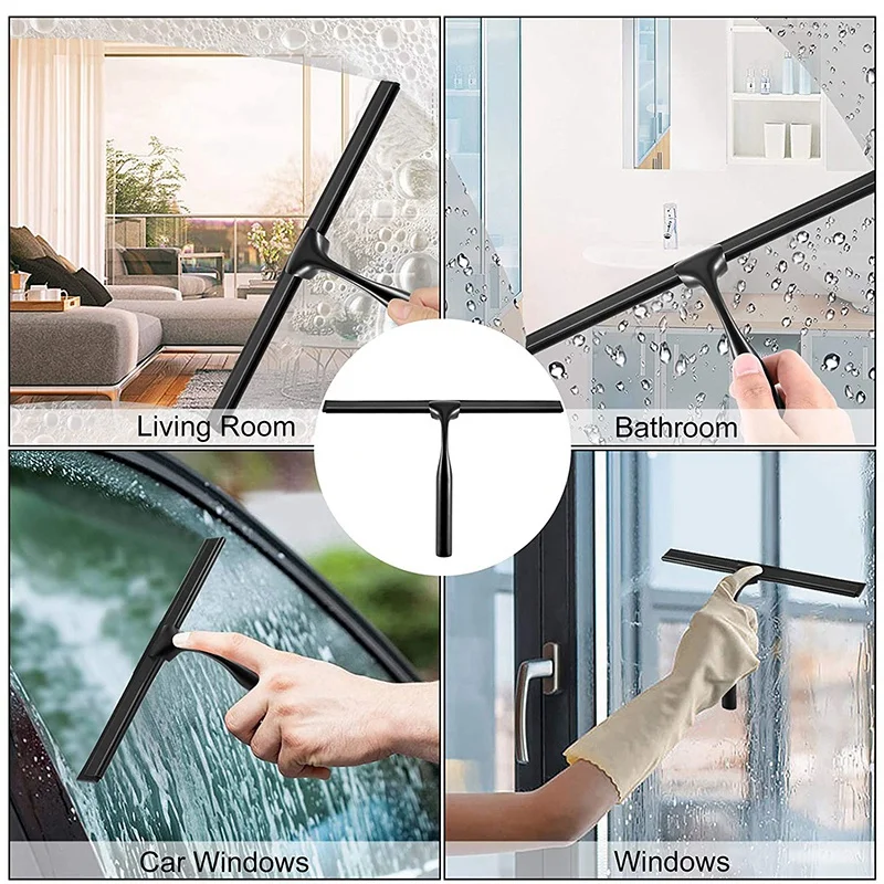 

Shower Squeegee, Shower Squeegee with Wall Holder, Squeegee with Replaceable Wiper Blades for Cleaning Bathroom Mirrors