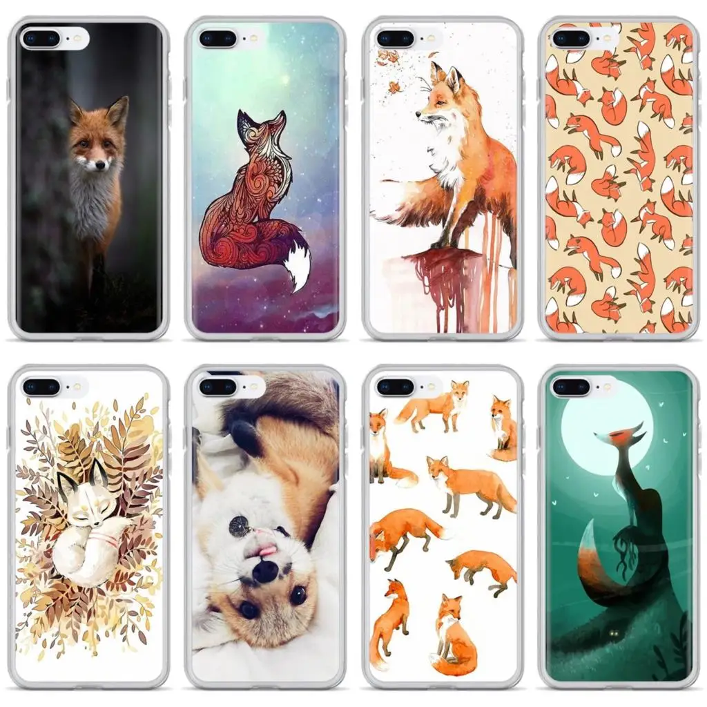 Чехол для Xiaomi Redmi 2 S2 3 3S 4 4A 5 5A 6 6A 7A 9 9T 9C 9A Pro Pocophone F1 с мягкой обложкой, украшенной рыжими лисичками в стиле акварели.
