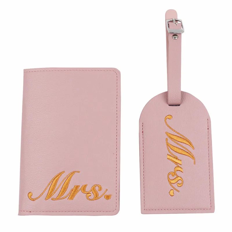 New Set Couple Mr Mrs Passport Cover Luggage Tag Couple wedding Passport Cover Case  Letter Travel Holder 4PCS/Set CH36LT51