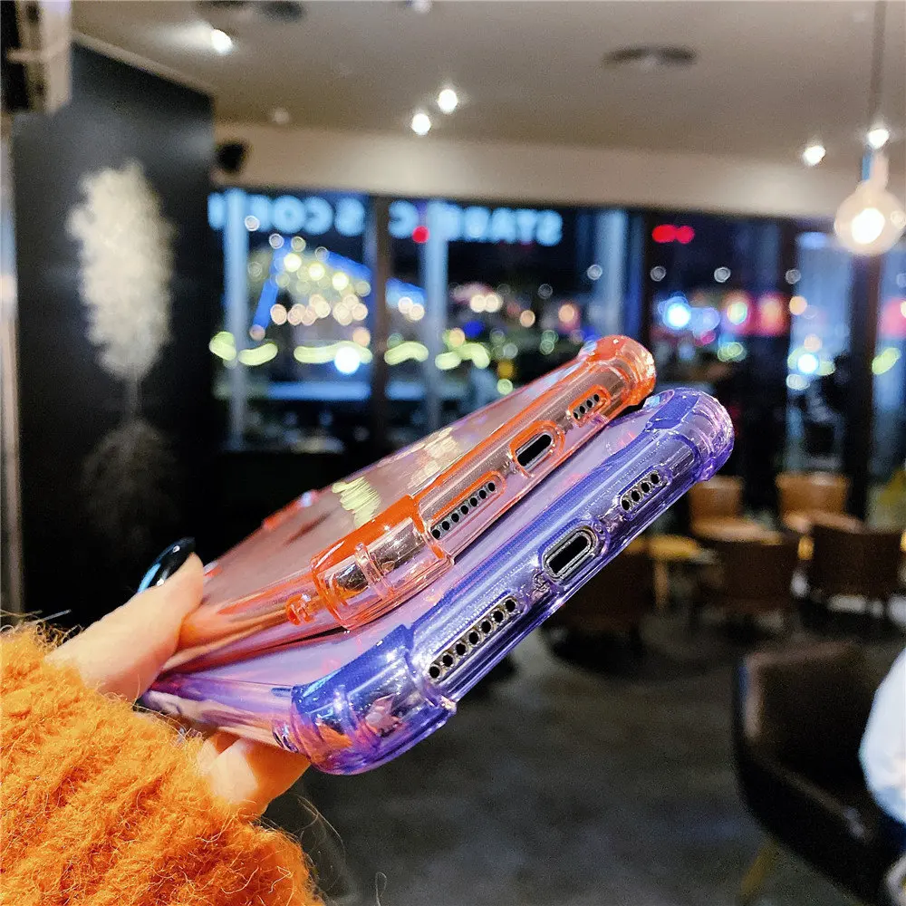 Яркий прозрачный противоударный чехол для телефона iPhone 11 Pro XR XS Max X 7 8 6 6S Plus мягкий