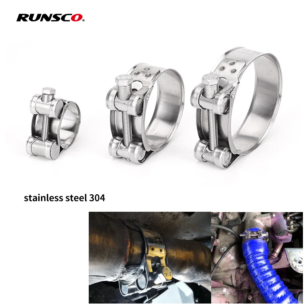 

Universal Exhaust Clamp Exhaust Stainless Steel 304 Clamp Clip For Slip-on Type Motorcycle Muffler Silencer Multiple Sizes