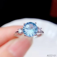 kjjeaxcmy fine jewelry s925 sterling silver inlaid natural blue topaz new girl fashion gemstone ring support test chinese style