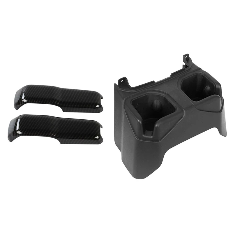 

1Pcs Car Rear Center Console Cup Box Dual Drinks Cup Holder & 1Pcs Front Hood Decoration Trim Cover