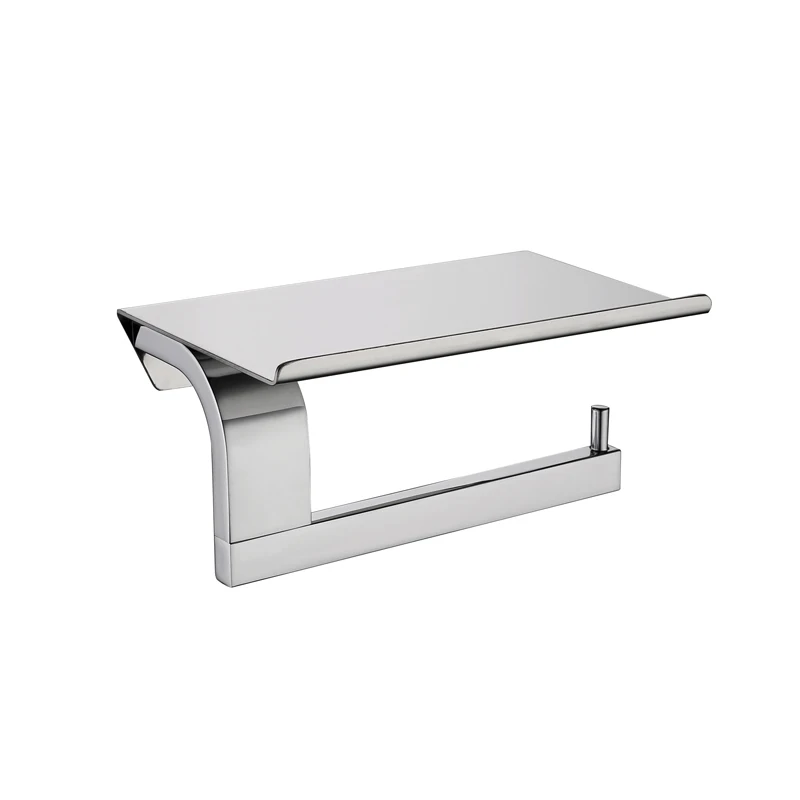 

Bathroom stainless steel flat roll holder, toilet paper towel holder, paper towel hook, mobile phone rack, bathroom hardware pen