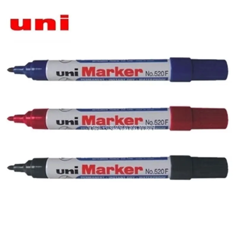 1 шт. маркер Uni 520F 3 мм круглый носок Быстросохнущий масляный свадебная подпись