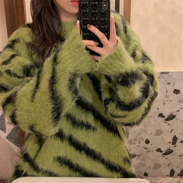 

Свитер от ветра женский зимний утепленный теплый пушистый свитер с длинным рукавом и рисунком лошади C1641