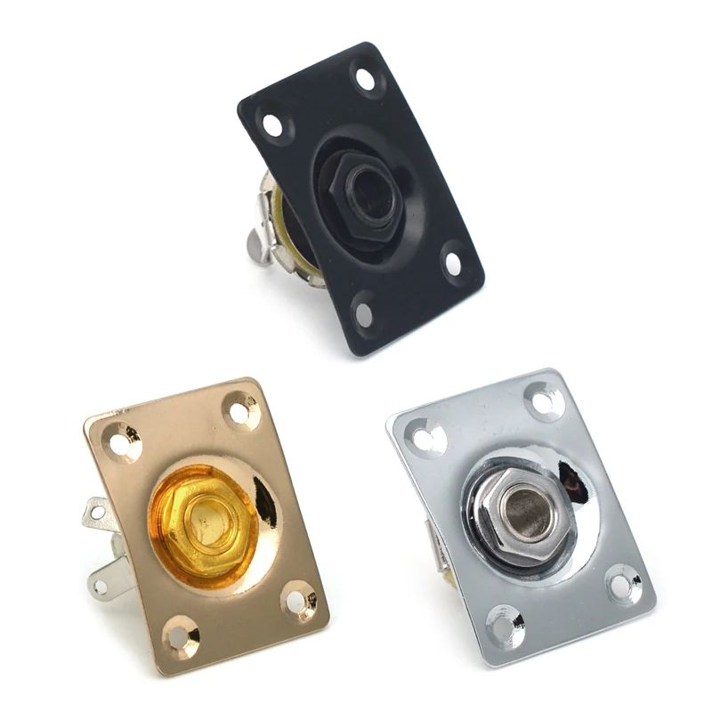 

Ohello 6.35mm Square Style Jack Plate Guitar Bass Jack 1/4 Output Input Jack Socket for Guitar Accessories Gold/Silver/Black