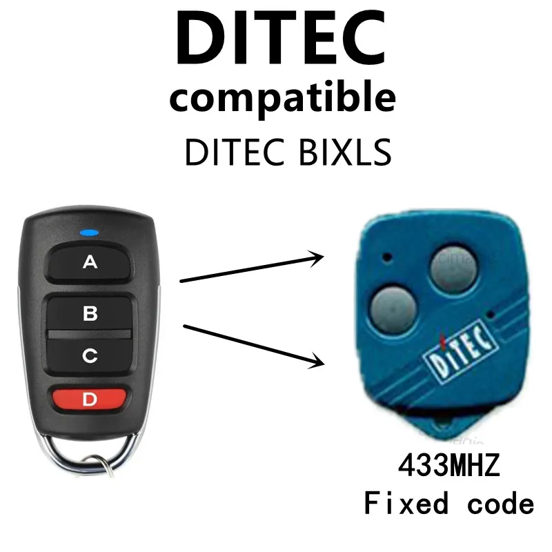 

DITEC GOL4C BIXLS Garage Gate Door Remote Control Clone 433.92MHz Fixed Code Transmitter Opener