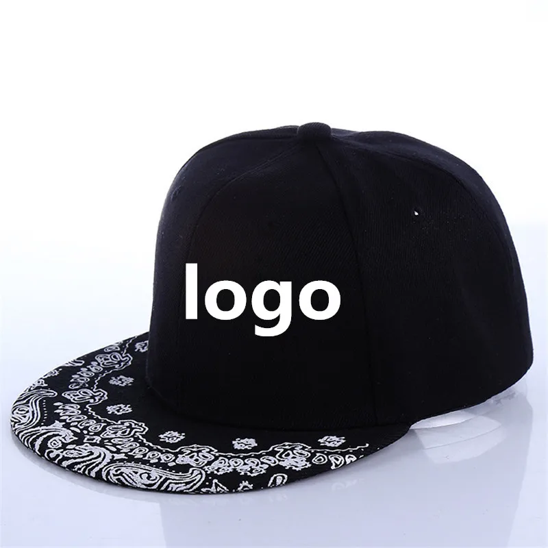 Кепка бейсболка Мужская с логотипом на заказ регулируемая в стиле хип хоп пейсли