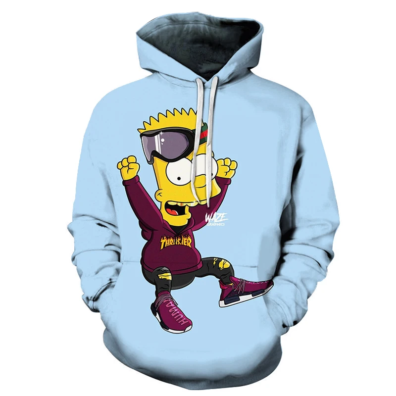 Забавный Гомер Симпсон и его сын мультфильм толстовка мужская 3D Симпсоны печать