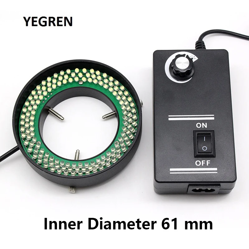 Microscope Vision Light Source Inner Diameter 61 mm LED Ring Light 144 Lamp Bead Metal Head for Industrial Detection