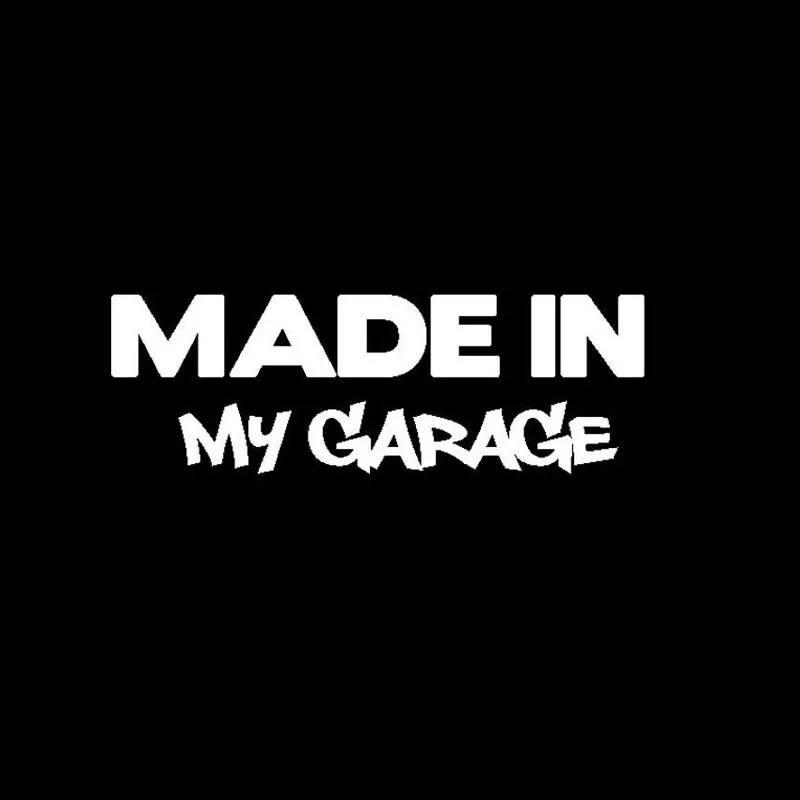 

Creative Words Car Sticker Made In My Garage Fashion Reflective Funny Laser Vinyl Decal Waterproof Decal Suitcase KK 17cm*5cm