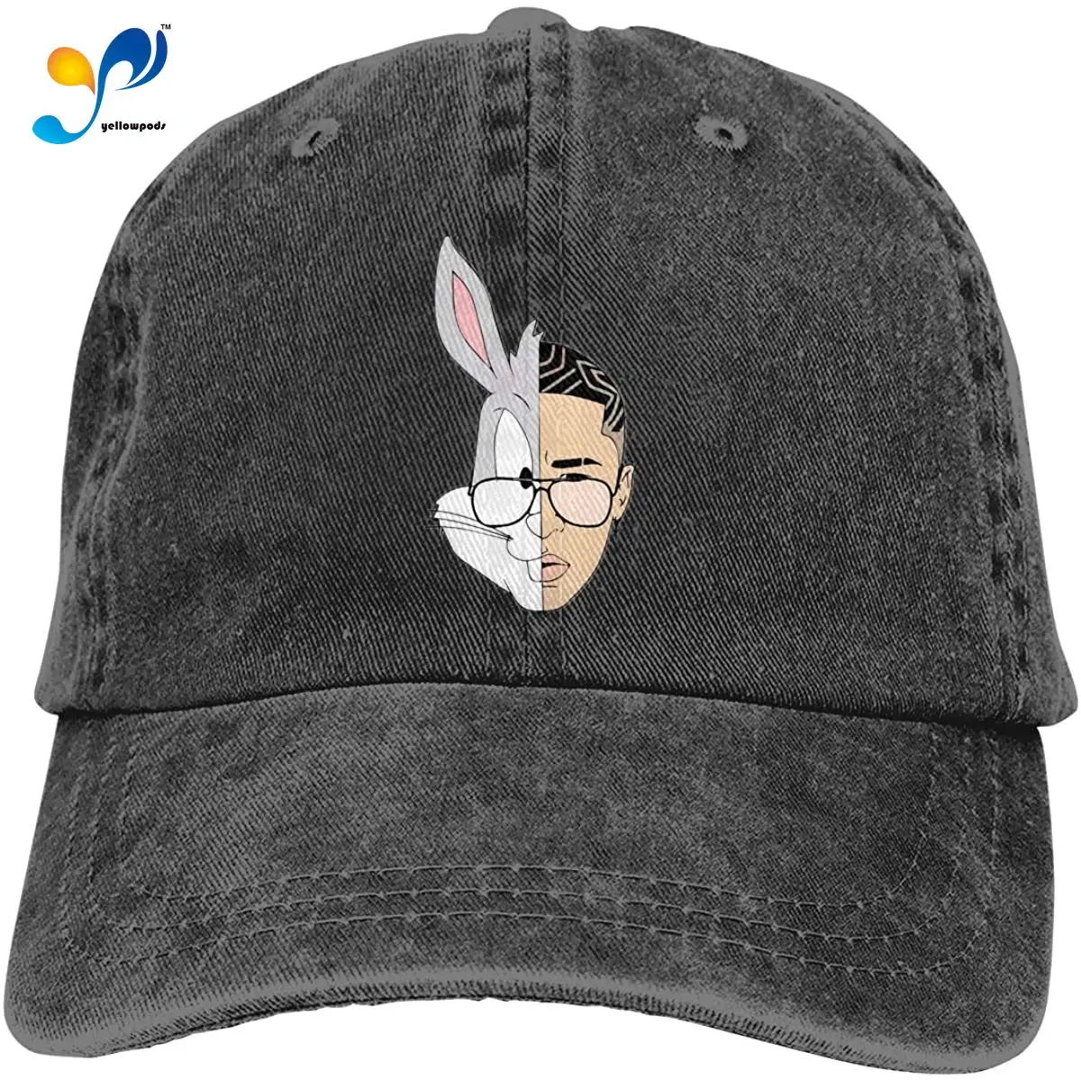 

Levoncar Women&Man Unisex Washed Logo Of Bad Bunny Infant Baseball Caps Adjustable Strapback
