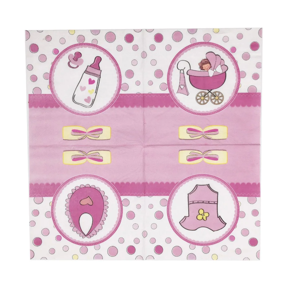 

1 Set Paper Cartoon Baby Shower Party Plate Napkin Supplies Baby Infant Birthday Party Suppies (for 16 People)