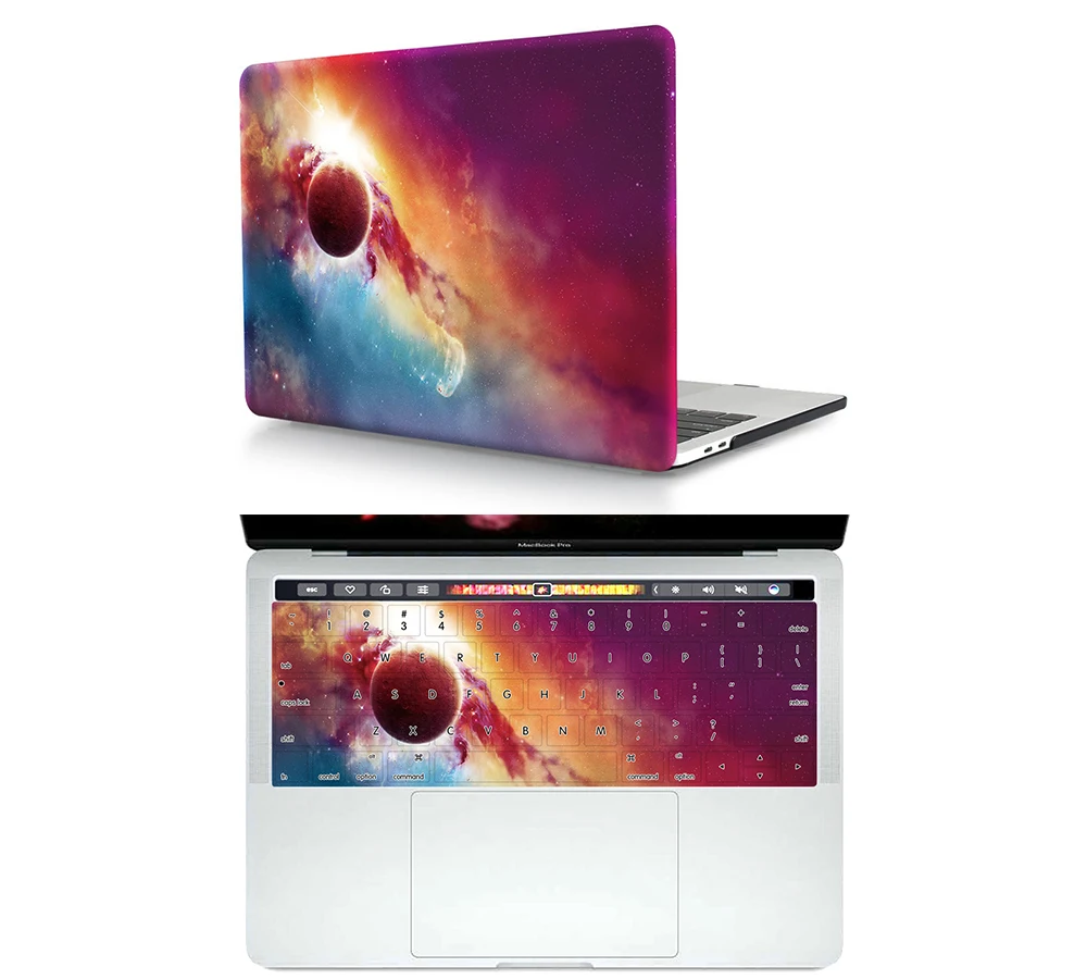 Жесткий чехол HRH 2в1 с рисунком неба и силиконовой клавиатурой для Mac Pro13 &quotA2159 Retina