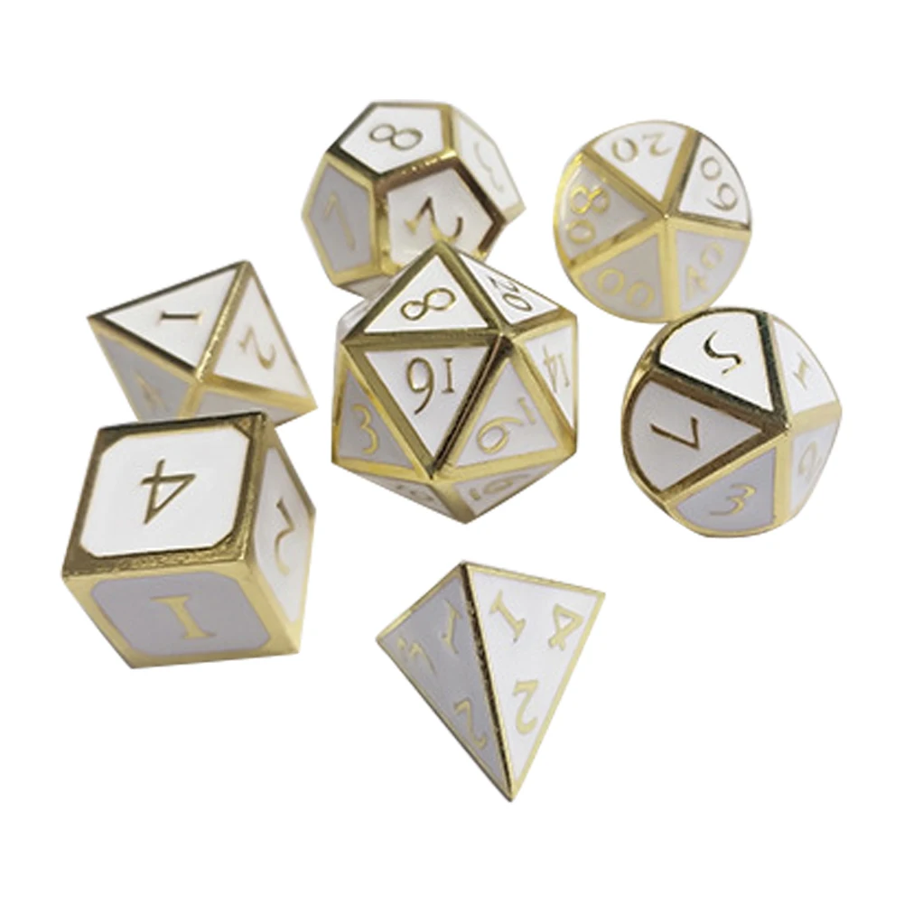 

7pcs Easy Read Entertainment Gift Home Props Digital Number Toys Party Board Game Zinc Alloy KTV Bar Polyhedral Dice Set Table