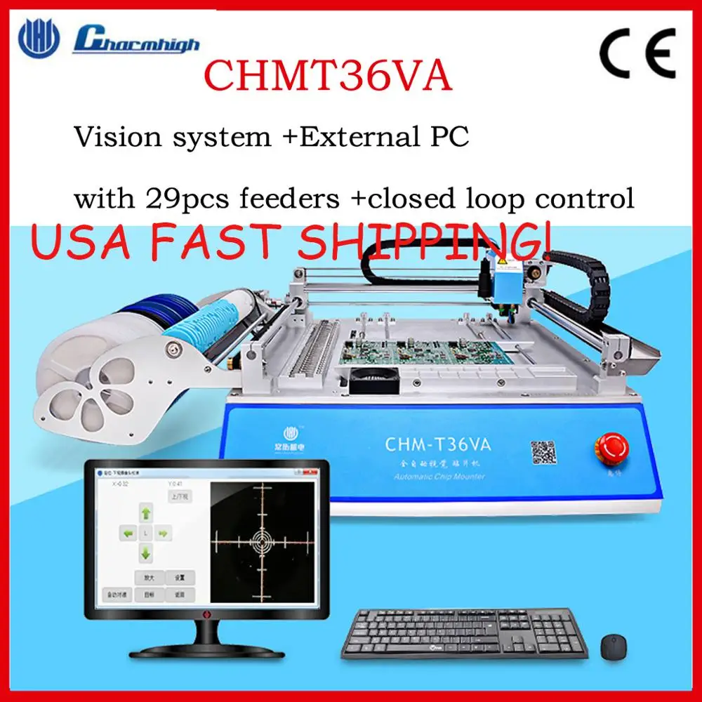 Быстрая доставка в США! Настольная SMD SMT машина для выбора и размещения CHMT36VA