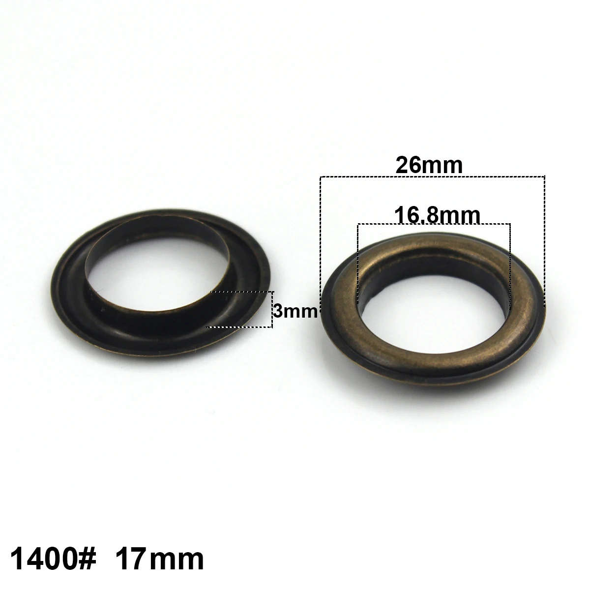 100 наборов 17 мм латунных люверсов с шайбой 1400 # Кожаные Кольца для ремонта изделий