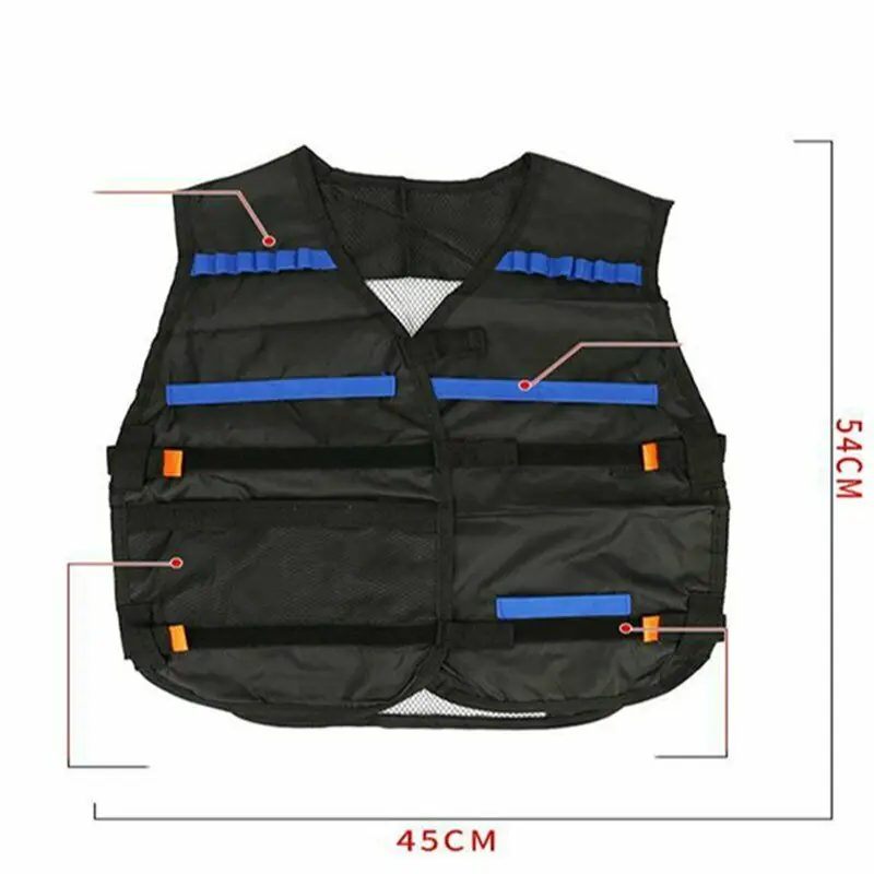 

Children'S Tactical Vest Jacket Vest Set Kit Holder Pistol Bullet Toy Clip Darts Nerf With Mask Goggles Outdoor Game Toys
