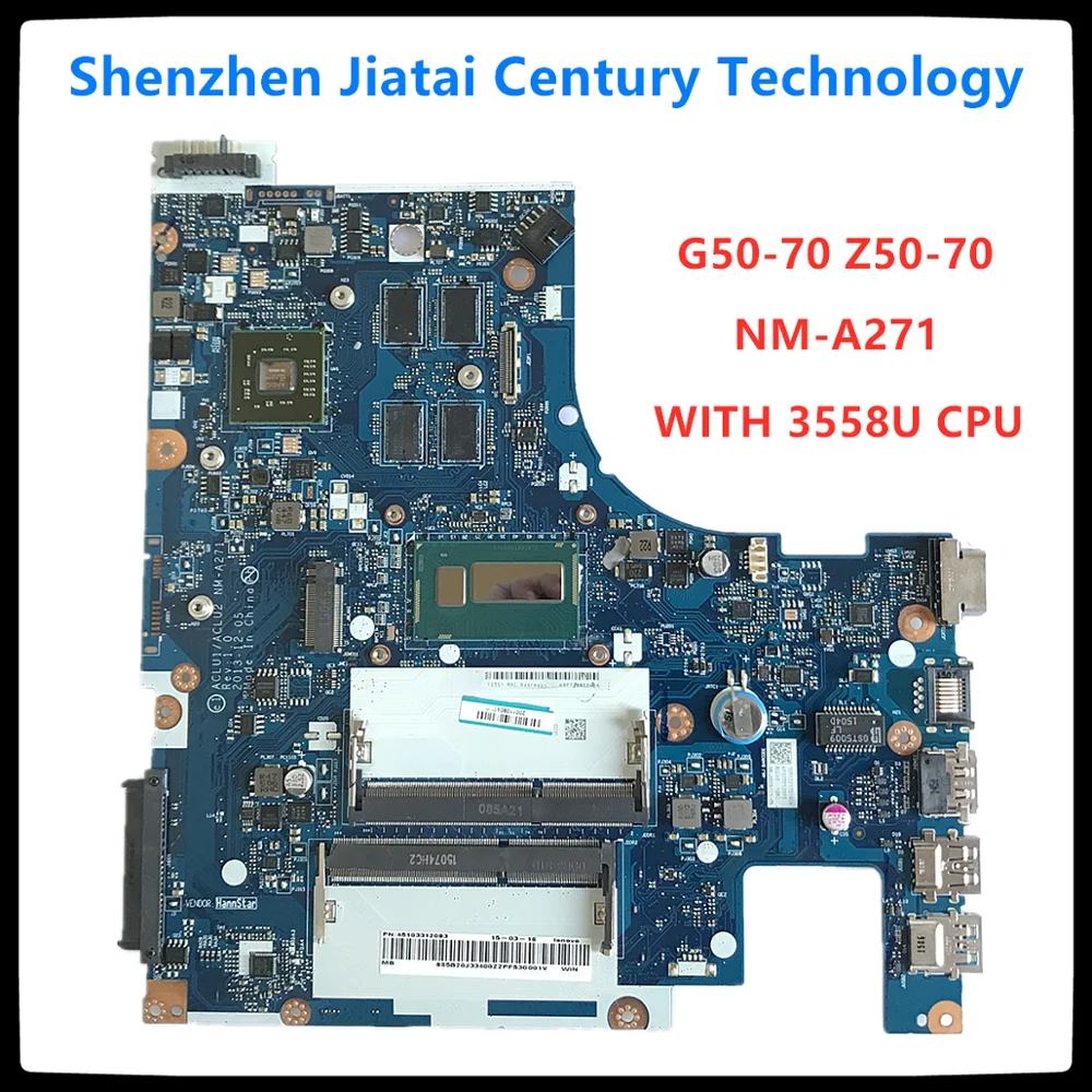 ACLU1/ ACLU2 нм A271 материнская плата для ноутбука LENOVO Z50 70 G50 портативного компьютера с