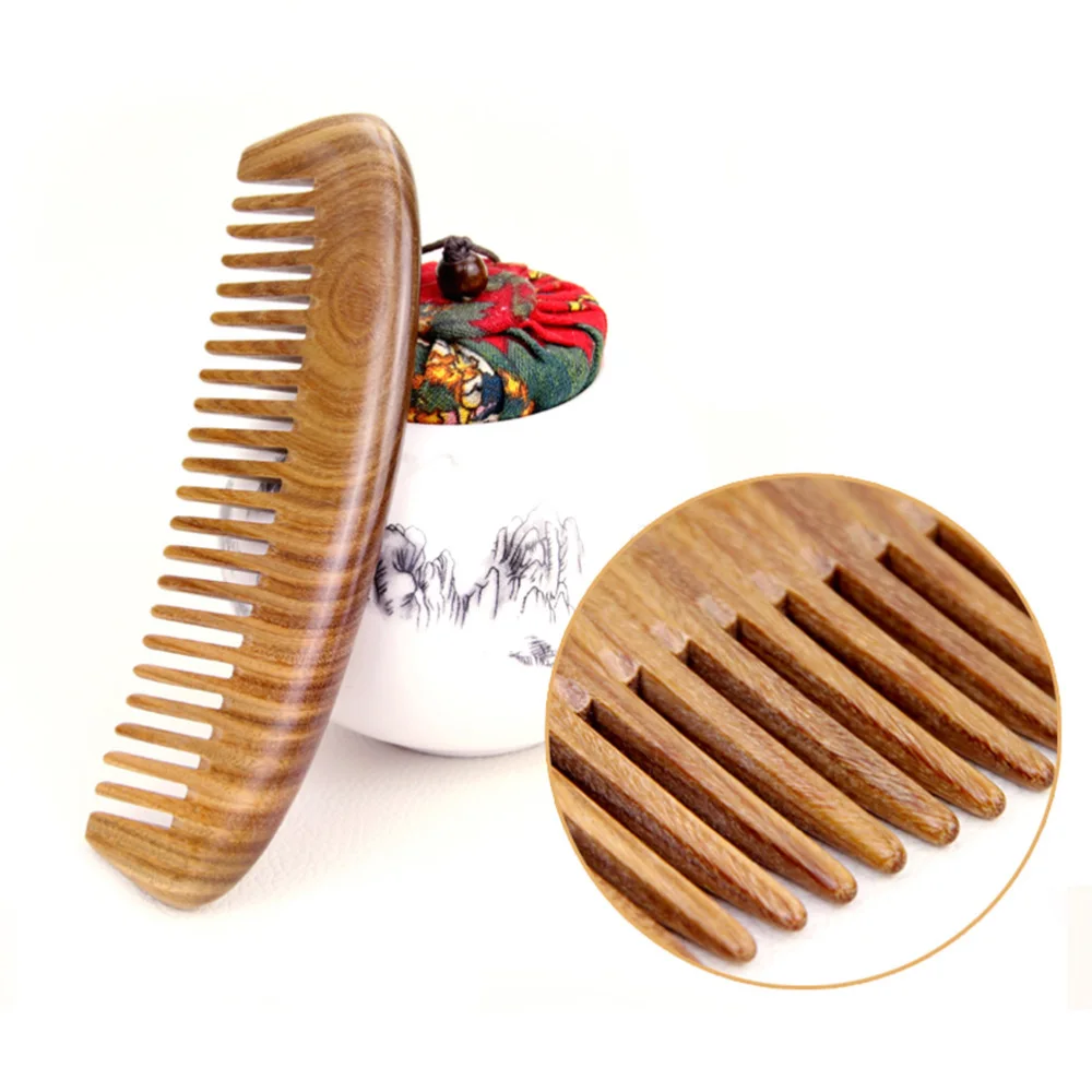 

Green Sandalwood Comb Anti-static Wooden Hair Comb Detangling Natural Green Sandalwood Comb Hair Care Hair Wooden Brush
