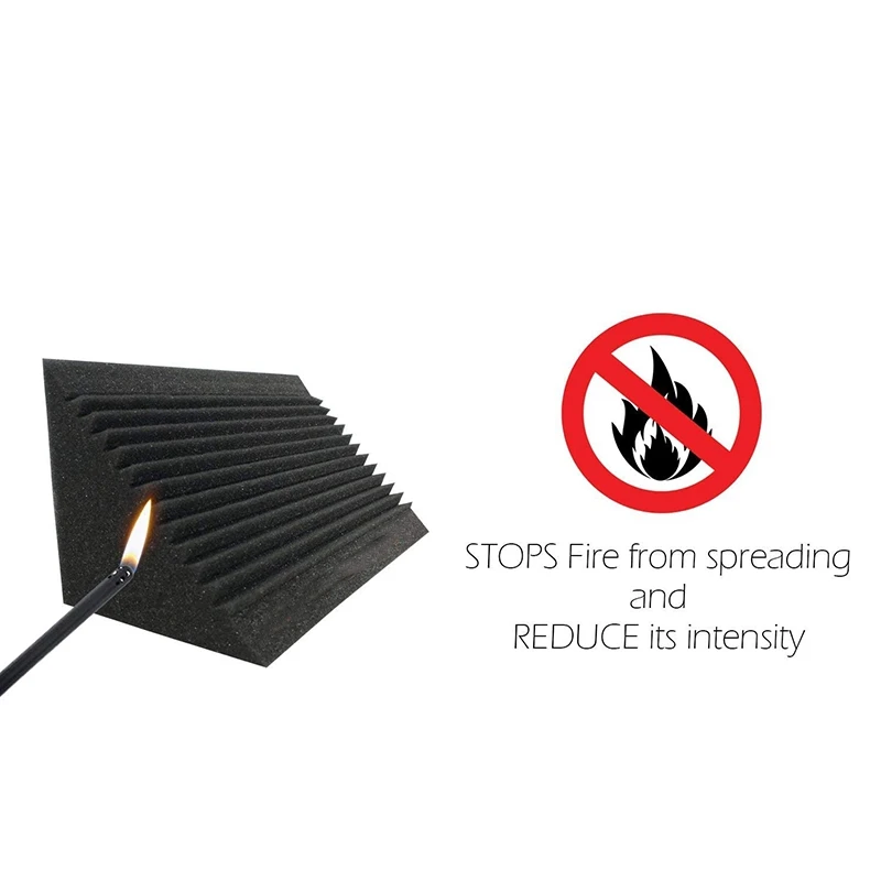 Promotion! 12 Pcs Sound-Absorbing Foam Board Bass Trap Wedge-Shape Brick Sound Insulation Treatment 12X12X2 | Строительство и
