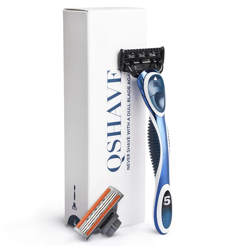 QShave Blue Men Manual Shaving Trimmer Blade Razor (1pc X3 B