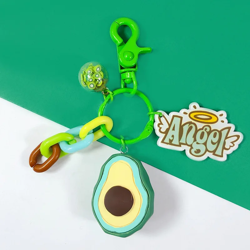 

2020 Creative Cartoon Cute Resin Fruit Key Chain High Quality Car Keychain Pendant Bag Lovely AccessoriesKeyring Gift