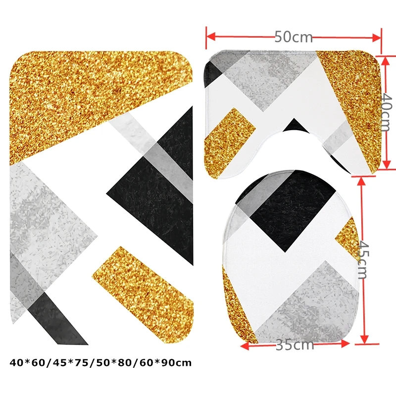 modern geometry bathroom bath mat set floor carpets in toilet lid cover wc rugs flannel anti skid washable tapis salle de bain free global shipping