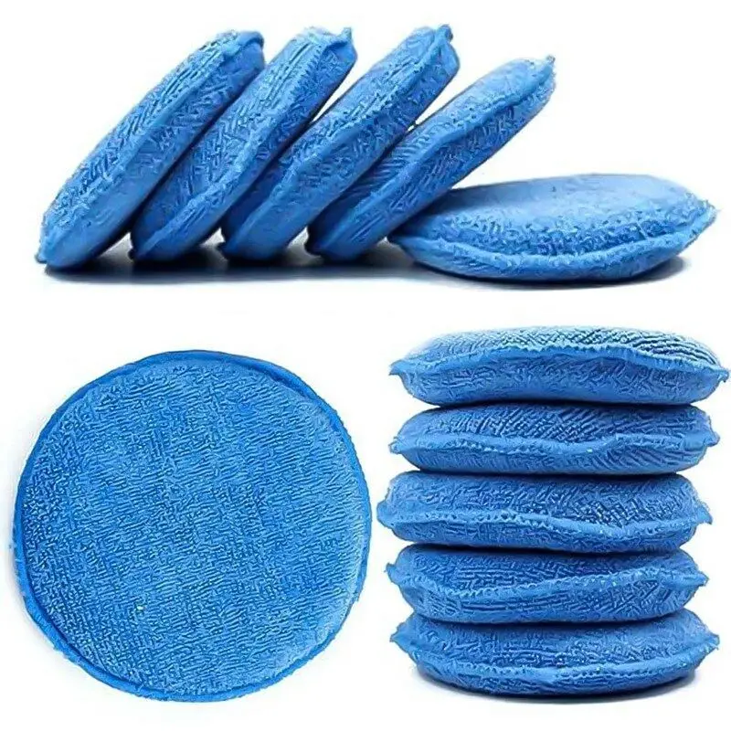 24 шт. 5 дюймов Автомобильная восковая губка синий круглый аппликатор Легкая