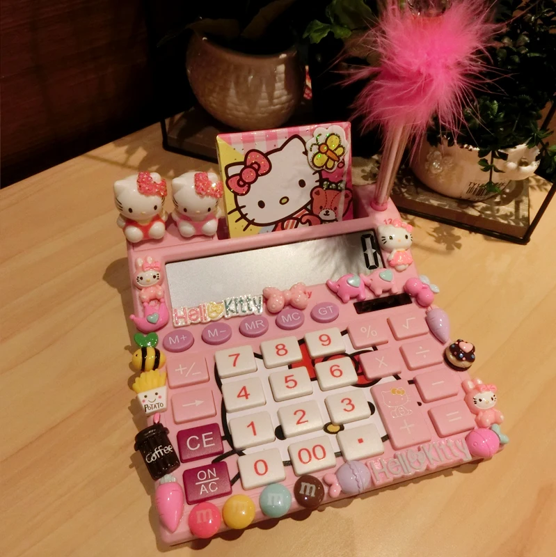 Набор из 3 предметов Милые Роскошные Стразы Кристалл бриллиант DIY Kitty калькулятор