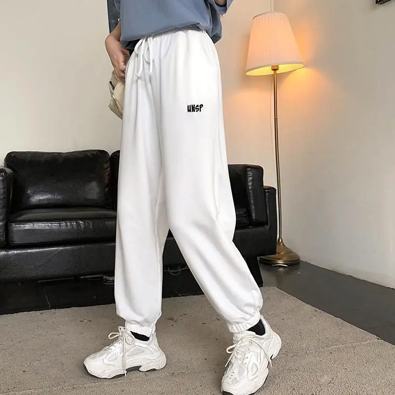 

New Women Winter Korean Style Oversized Sweatpants Warmth Casual Track Pants Joggers One Size Fashion Daily Trousers Streetwear