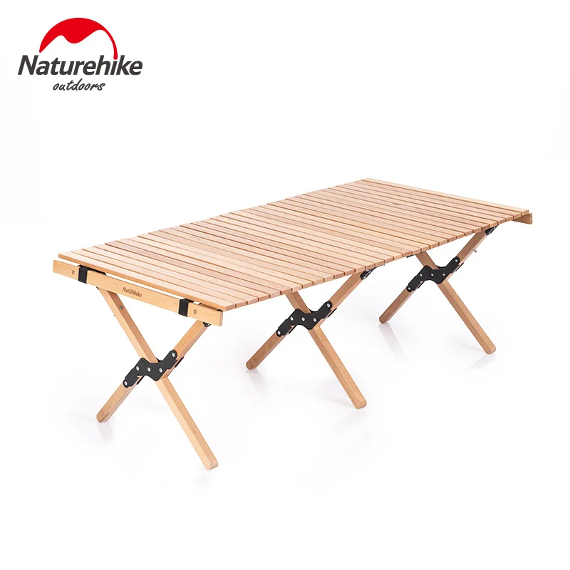 

Naturehike Outdoor Egg Roll Style Foldable Wood Table Folding Camping Picnic BBQ Desk