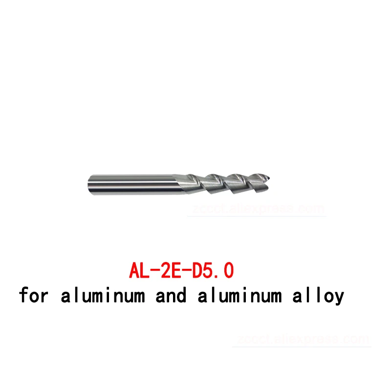 10pcs 5mm milling cutter AL-2E-D5.0 ZCC carbide end mill for aluminum and al alloy