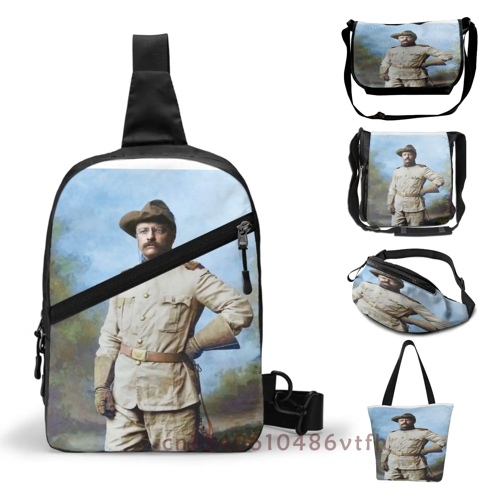 Женская нагрудная сумка президент Теодор Рузвельт в его грубых мотоциклах