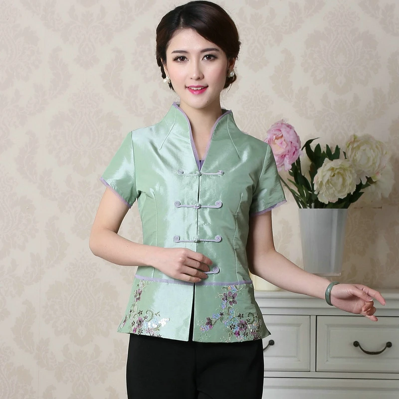 Китайские топы женская одежда модные модифицированные Топы Cheongsam рубашка Tang