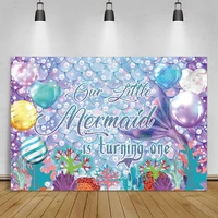 laeacco dreamy little mermaid one birthday celebrate party background for photography baby personalized poster photo backdrops
