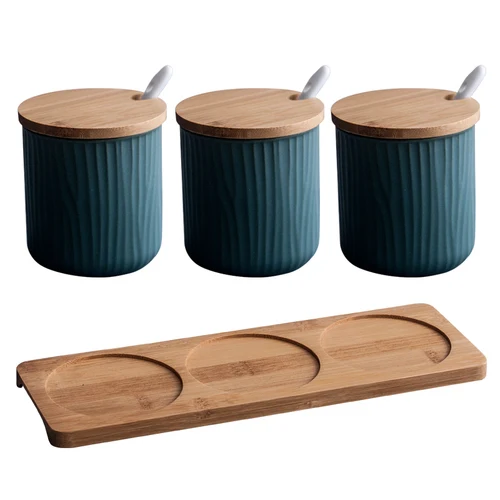 Nieuwe Keramische Kruiden Pot Creatieve Opslag Fles скандинавский Huishouden Kruiden Doos Zout Tank Keuken Benodigdheden Combinatie набор - Цвет: 3PCS SET C