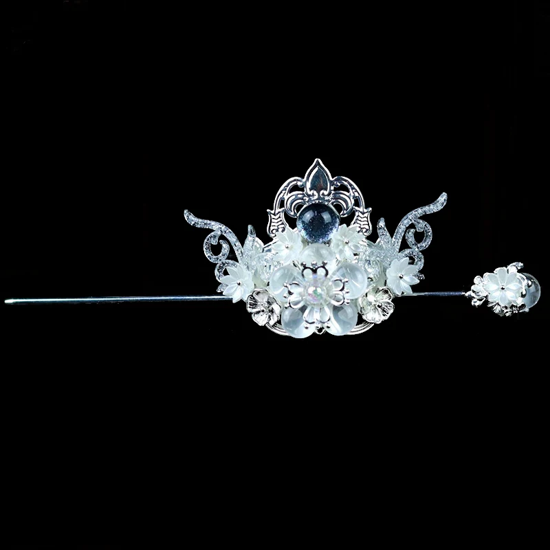 

Unisex Ancient Hair Crown Accessories Hanfu Hairpin Set Antique Princess Headdress Studio Photography Headwear