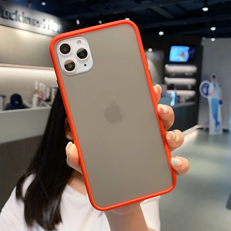 Чехол для телефона для iPhone 11 Pro X XR XS Max 7 8 Plus, роскошный Контрастный ЦВЕТНОЙ каркас, матовый жесткий защитный чехол для iPhone 11