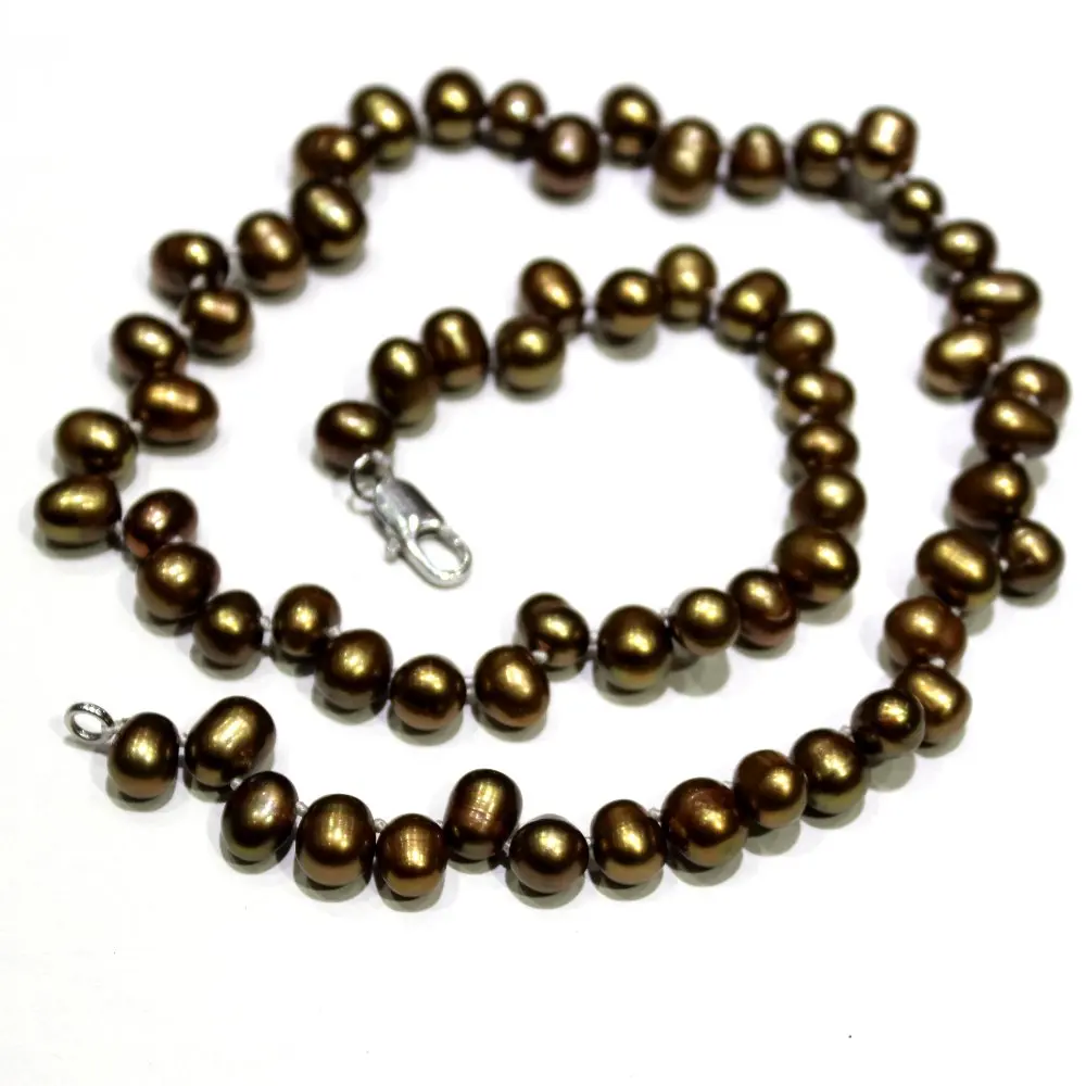 

YINANYIMEI Fine Jewelry Fresh Water Pearl Necklace Rice Grain Shape