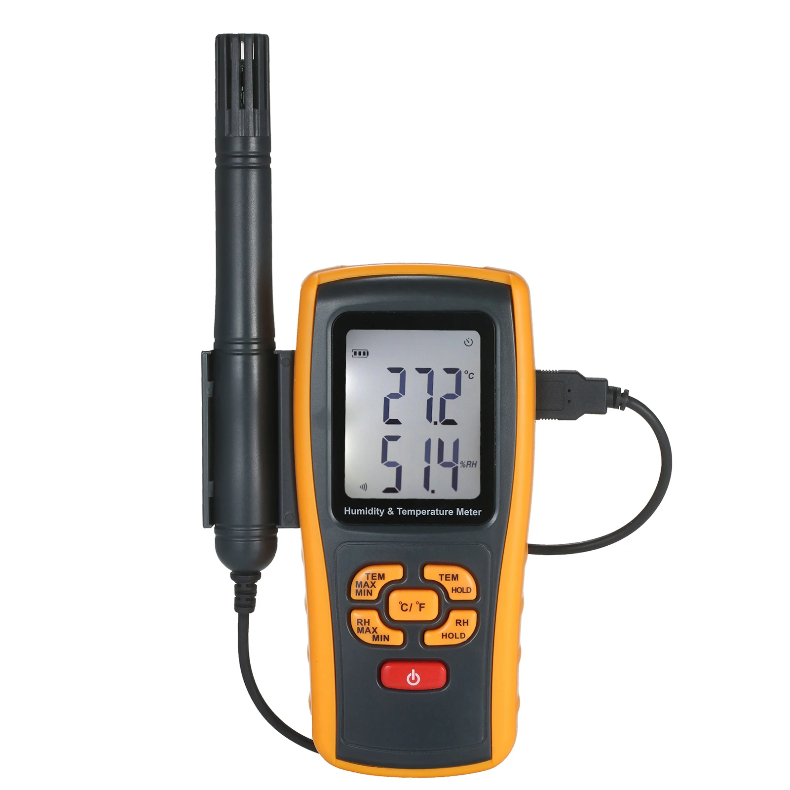 

Съемный Термогигрометр KKmoon, цифровой измеритель температуры и влажности, BT-соединение, влажная лампа, точка росы, термопара, температура