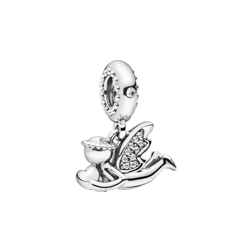 

Silver Heart Angel Pendant Charms Fit Women Beads Bracelets Jewelry Gift