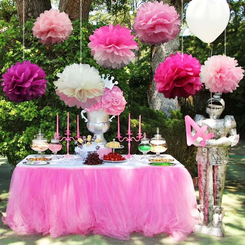 5 шт. бумажные помпоны в виде цветов 15 см|Украшения своими руками для вечеринки| |