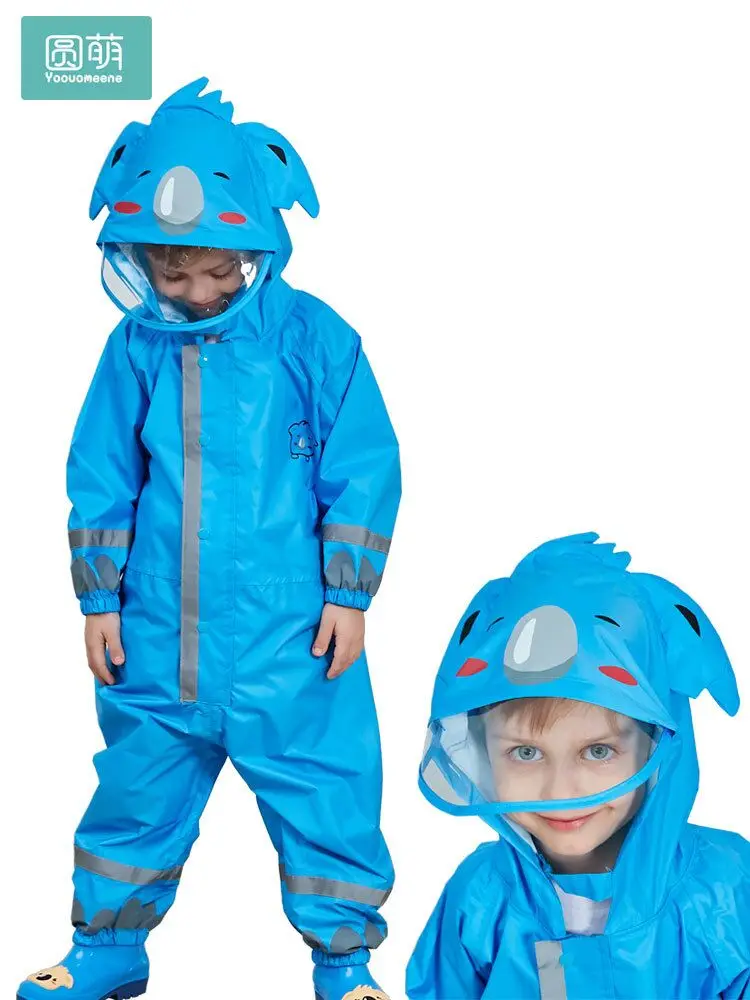 Детский длинный дождевик походный велосипедный желтый легкий комбинезон