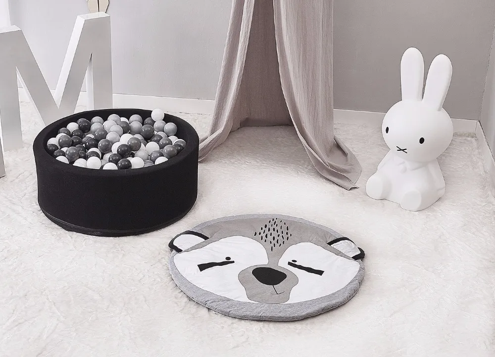 Игровой коврик мультфильм животных Детская мозаика новорожденных ползание младенца одеяло хлопок Круглый Пол коврик, мат для Детская комната Декор