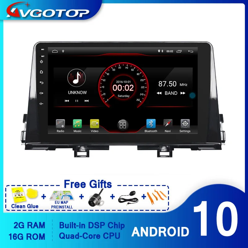AVGOTOP Android 10 0 Bluetooth GPS автомобильный Радио dvd плеер для KIA Morning 2017|Автомагнитолы| |
