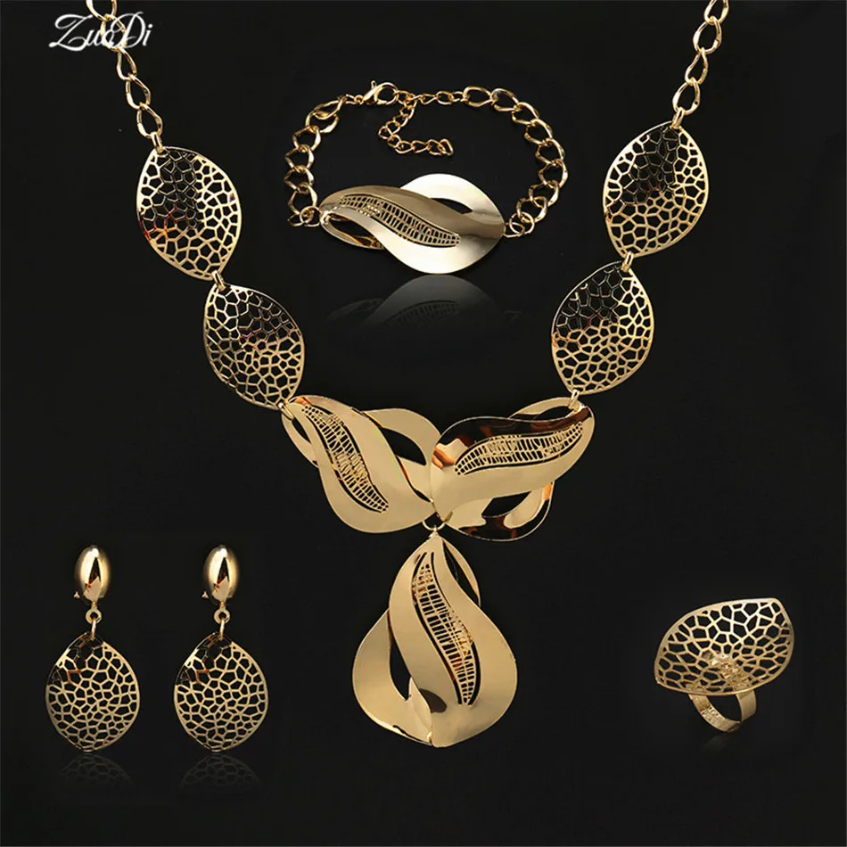 

ZuoDi 2018 Dubai Gold Colorful Jewelry Set Wholesale Fashion African Beads Jewelry set Brand statement woman wedding jewelry set