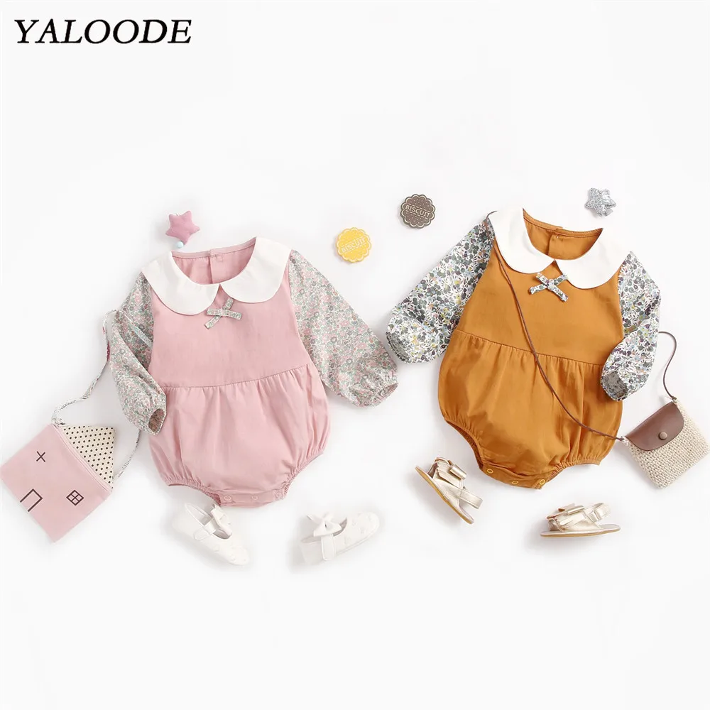 Милые Детские Боди Сезон весна-лето Одежда для маленьких девочек Детский костюм