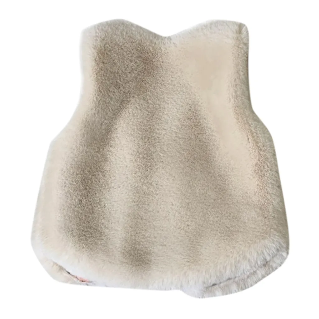 Faux Fur Vest Children Toddler Baby Girls Faux Vest Winter Warm Coat Jacket Cute Thick Clothes Vest For Girl Solid Vest Children